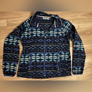 Patterned Zip-Up Fleece Jacket